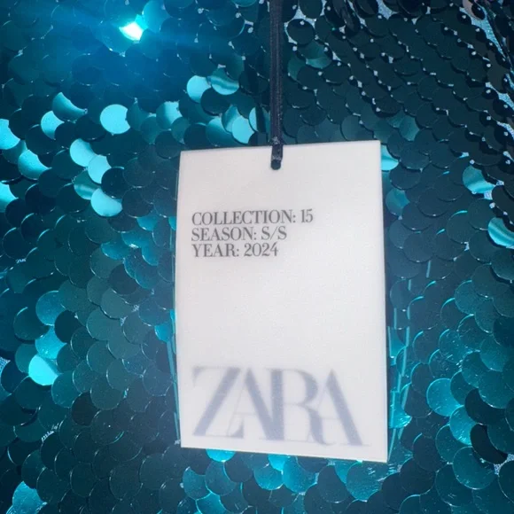 Zara Contrast Sequinned Skirt Limited Edition Dusty Mauve Size XS S 2630/800 NWT - Picture 8 of 8